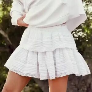 Aerie Rock n Ruffle White Skirt